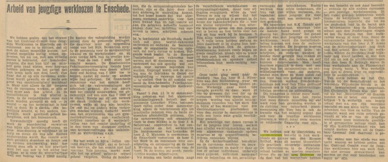 Erve Diekman bij een boerenhuis opleiding namens het Centraal-Comité voor jeugdige werklozen . krantenbericht Tubantia 18-1-1933.jpg