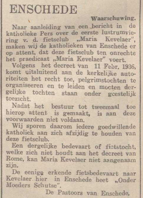 Fietstocht Kevelaer. krantenbericht Overijsselsch dagblad 17-9-1937.jpg