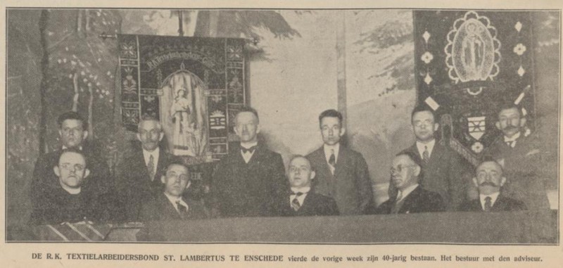 R.K. Textielarbeidersbond St. Lambertus Enschede 40 jaar bestaan. krantenfoto Prov. Overijsselsch Dagblad 14-2-1931.jpg