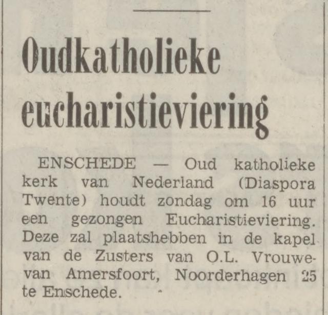 Noorderhagen 25 kapel Zusters O.L. Vrouwe van Amersfoort krantenbericht Tubantia 13-11-1974.jpg