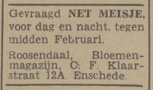 C.F. Klaarstraat 12a Bloemenmagazijn Roosendaal advertentie Tubantia 2-2-1948.jpg