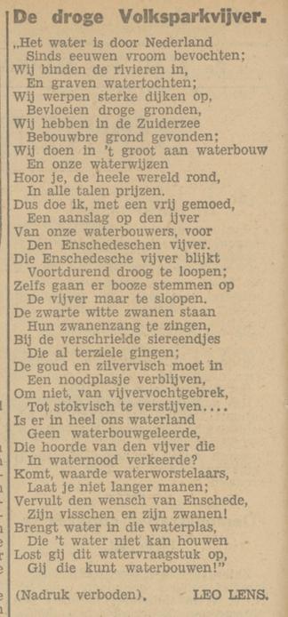 Volkspark droge vijver. Gedicht in de Tubantia van 7-3-1932.jpg