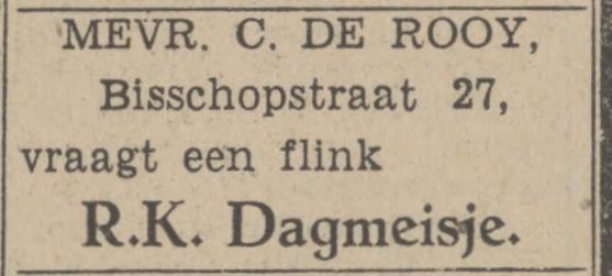Bisschopstraat 27 Mevr. C. de Rooy advertentie Twentsch nieuwsblad 14-11-1942.jpg