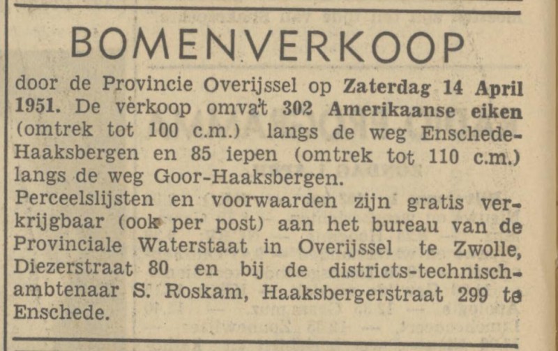 Haaksbergerstraat 299 S. Roskam advertentie Tubantia 31-3-1951.jpg