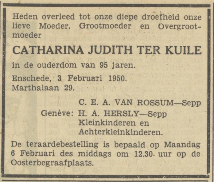 Marthalaan 29 C.E.A. van Rossum-Sepp advertentie Tubantia 4-2-1950.jpg