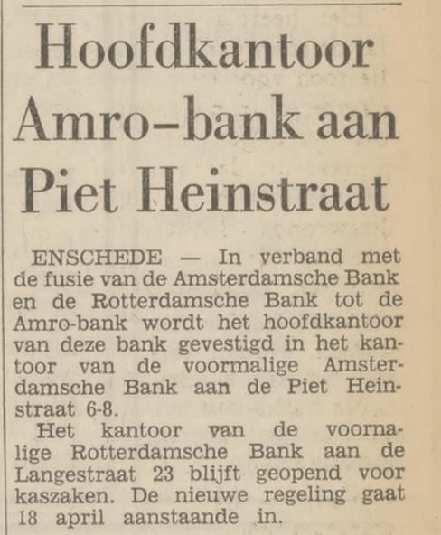 Langestraat 23 Rotterdamsche Bank krantenbericht Tubantia 7-4-1966.jpg