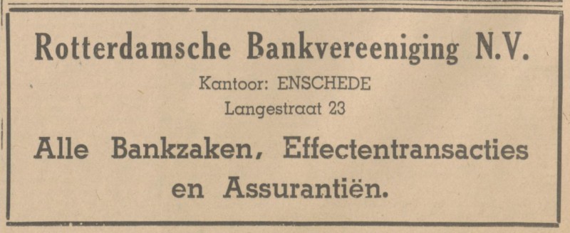 Langestraat 23 Rotterdamsche Bankvereeniging N.V. advertentie Tubantia 4-1-1947.jpg