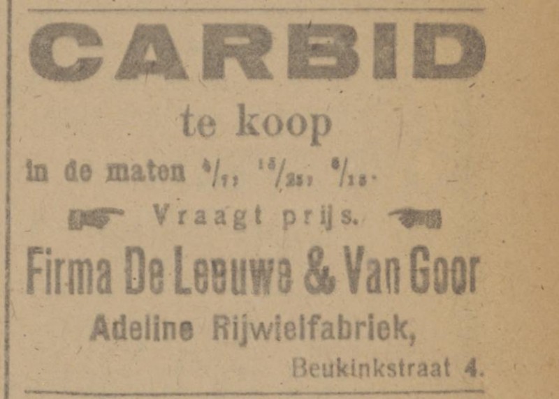 Beukinkstraat 4 Rijwielfabrierk Adeline Firma De Leeuwe & Van Goor advertentie Tubantia 27-10-1916.jpg