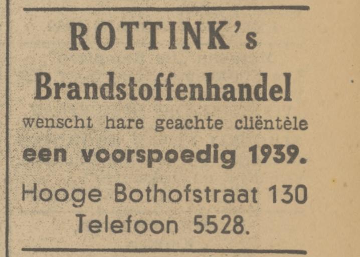 Hoge Bothofstraat 130 Brandstoffenhandel Rottink advertentie Tubantia 31-12-1938.jpg