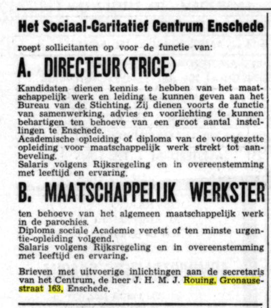 Gronausestrat 163 J.H.M.J. Rouing advertentie De Tijd 10-5-1961.jpg