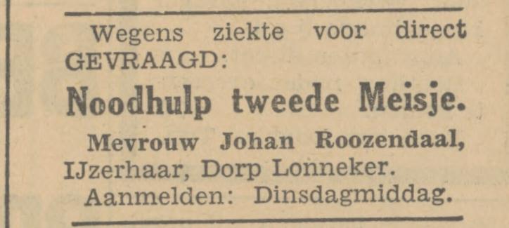 Oldenzaalsestraat 700 IJzerhaar dorp Lonneker Johan Roozendaal advertentie Tubantia 27-7-1931.jpg