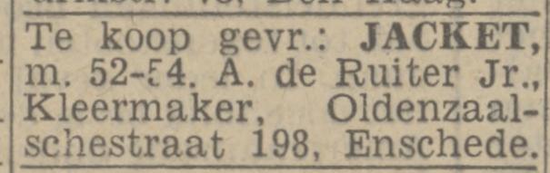 Oldenzaalsestraat 198 A. de Ruiter Jr. advertentie Twentsch nieuwsblad 16-5-1944.jpg