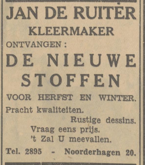 Noorderhagen 20 kleermakerij Jan de Ruiter advertentie Tubantia 6-10-1934.jpg