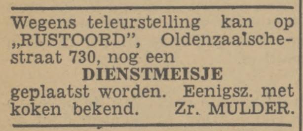 Oldenzaalsestraat 730 Rustoord Zr. Mulder advertentie Tubantia 26-6-1940.jpg