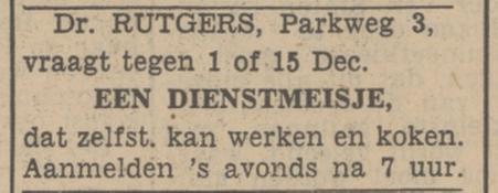 Parkweg 3 Dr. G.E. Rutgers advertentie Tubantia 13-11-1942.jpg