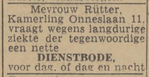 Kamerlingh Onneslaan 11 Mevr. Rütter advertentie Twentsch nieuwsblad 27-2-1943.jpg