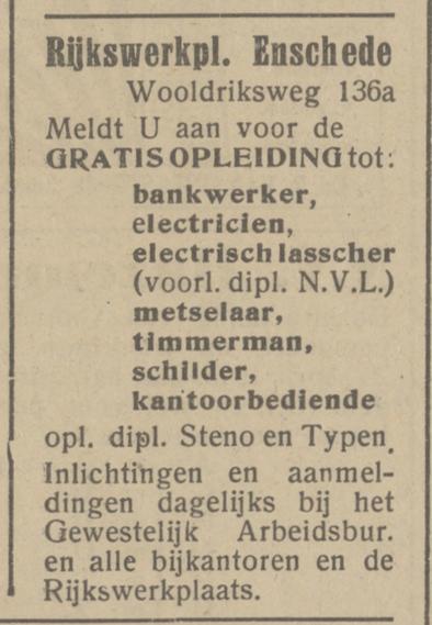 Wooldriksweg 136a  Rijkswerkplaats advertentie Het Parool 19-6-1945.jpg