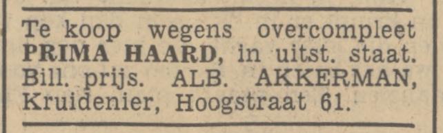 Hoogstraat 61 Albert Akkerman kruidenier advertentie Tubantia 4-12-1939.jpg