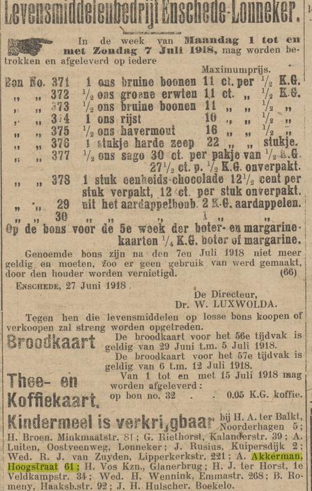 Hoogstraat 61 A. Akkerman advertentie Tubantia 1-7-1918.jpg