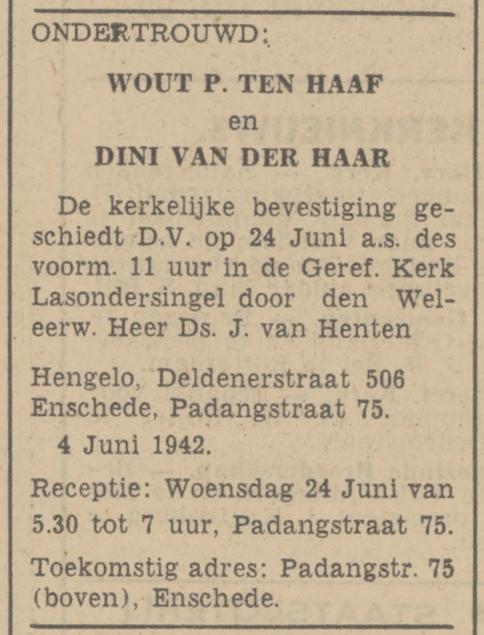 Padangstraat 75 W.P. ten Haaf advertentie Tubantia 5-6-1942.jpg