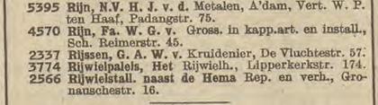 Padangstraat 75 N.V. H.J. van der Rijn Metalen Vertegenwoordiger W.P. ten Haaf. telf. 5395. Telefoonboek 1950.jpg