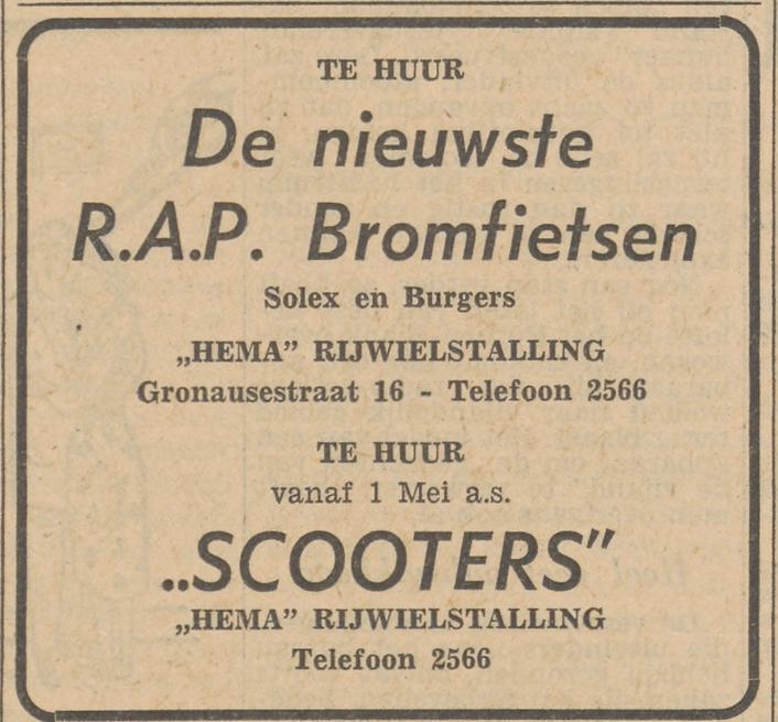 Gronausestraat 16 Hema rijwielstalling advertentie Tubantia 26-3-1955.jpg