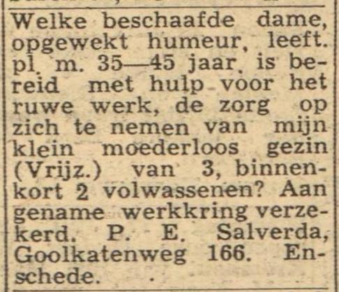 Goolkatenweg 166 P.E. Salverda advertentie Leeuwarder Koerier 15-7-1946.jpg