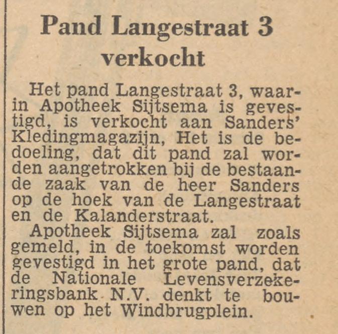 Langestraat 3 Sanders Kledingmagazijn krantenbericht Tubantia 23-5-1955.jpg