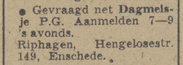 Hengelosestraat 149 Riphagen advertentie Tubantia 20-4-1948.jpg