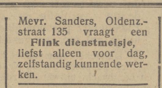 Oldenzaalsestraat 135 Mevr. Sanders advertentie Het Parool 7-5-1945.jpg