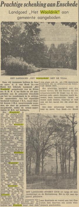 Gronausestraat 12 Huize Het Wooldrik J.G. Scheffer krantenbericht Tubantia 17-11-1950.jpg