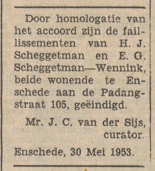 Padangstraat 105 H.J. Scheggetman advertentie Tubantia 29-5-1953.jpg