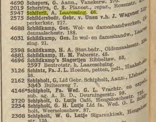 Laaressingel 46 A. Schiferli. Telefoonboek 1950.jpg