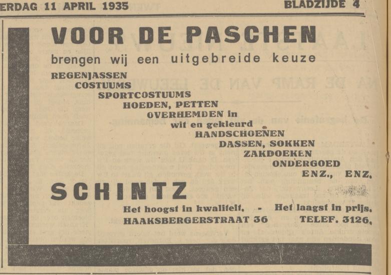 Haaksbergerstraat 36 Fa. Schintz advertentie Tubantia 11-4-1935.jpg