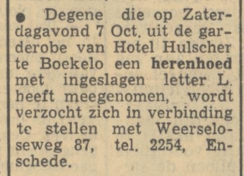 Weerseloseweg 87 telf. 2254 advertentie Tubantia 11-10-1950.jpg