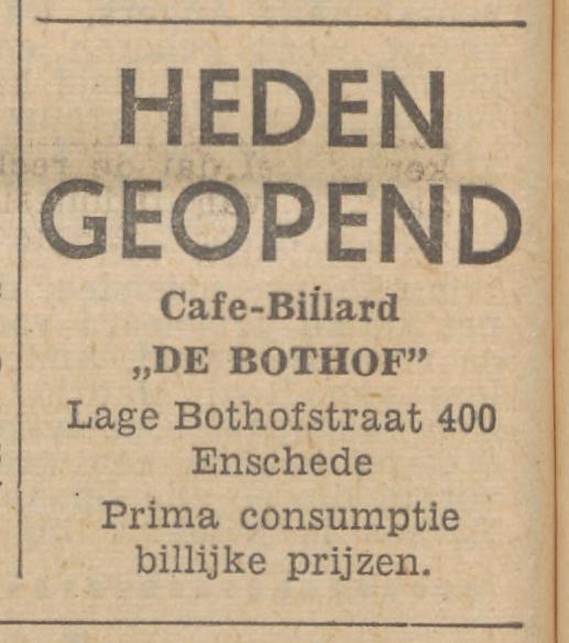 Lage Bothofstraat 400 cafe billard De Bothof advertentie Tubantia 21-2-1959.jpg