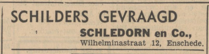 Wilhelminastraat 12 Fa. Schledorn & Co. advertentie Tubantia 6-10-1947.jpg