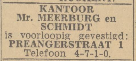 Preangerstraat 1 kantoor Mr. Meerburg en Schmidt advertentie Twentsch nieuwsblad 24-2-1944.jpg