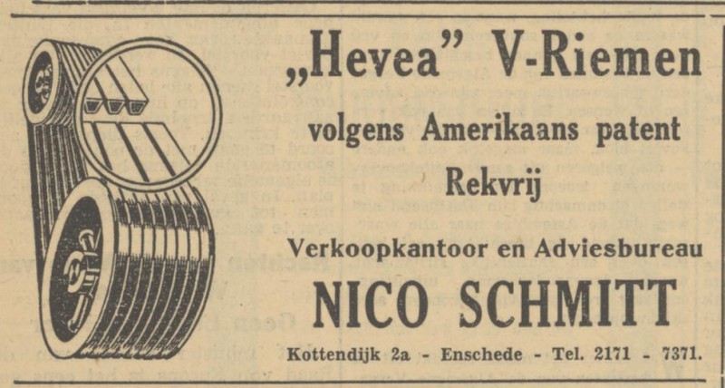 Kottendijk 2A Nico Schmitt advertentie Tubantia 4-11-1950.jpg