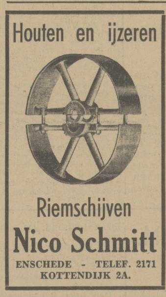 Kottendijk 2a Nico Schmitt advertentie Tubantia 5-4-1941.jpg