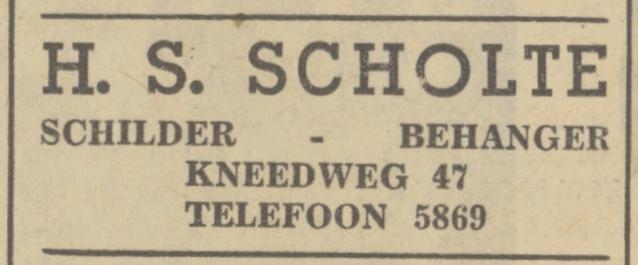 Kneedweg 47 H.S. Scholte schilder-behanger advertentie Tubantia 22-12-1937.jpg