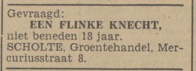 Mercuriusstraat 8 Groentehandel Scholte advertentie Tubantia 27-8-1949.jpg