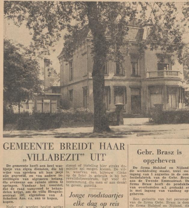 Hengelosestraat 102 villa Scholten krantenbericht Tubantia 1-7-1963.jpg
