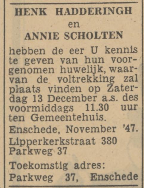Parkweg 37 A. Scholten advertentie Tubantia 27-11-1947.jpg