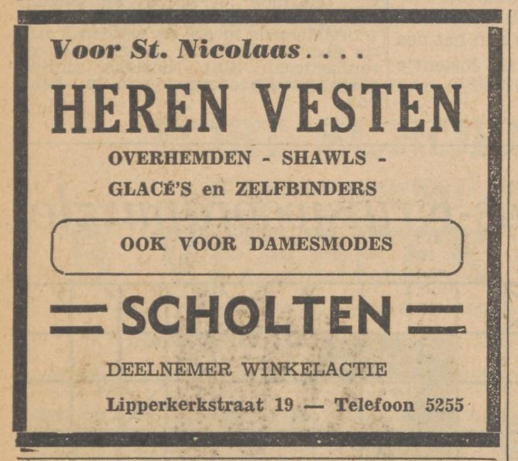 Lipperkerkstraat 17 E.B. Scholten advertentie Tubantia 1-12-1953.jpg