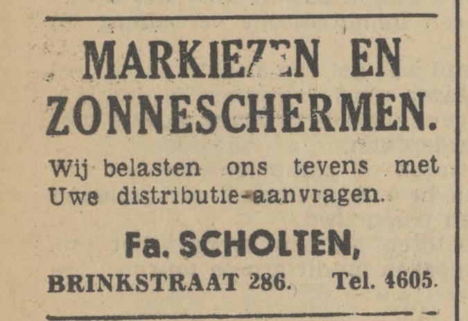 Brinkstraat 286 Fa. Scholten advertentie Tubantia 29-4-1941.jpg