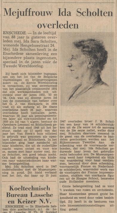 Hengelosestraat 24 Ida Sara Scholten krantenbericht Tubantia 3-10-1964.jpg