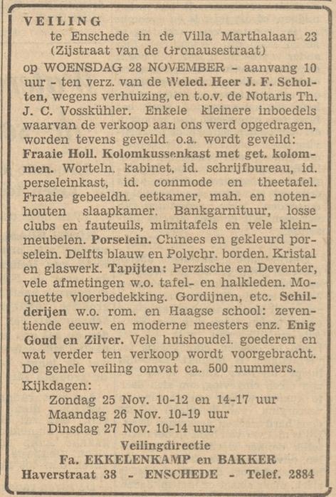 Marthalaan 23 J.F. Scholten advertentie Tubantia 24-11-1956.jpg