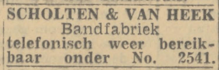 Joan Coststraat 1 Bandfabriek Scholten & van Heek advertentie Twentsch nieuwsblad 1-3-1944.jpg