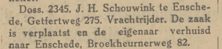 Broekheurnerweg 82 J.H. Schouwink vrachtrijder krantenbericht Tubantia 16-12-1927.jpg